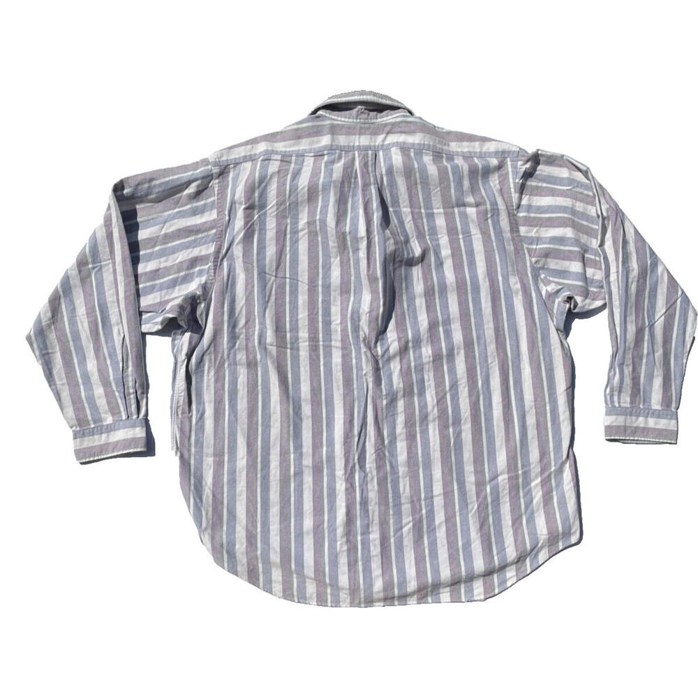 Vtg 90s Polo Ralph Lauren Cookie Crest Button Up Shirt Mens 2XL Patch Striped - Picture 2 of 7